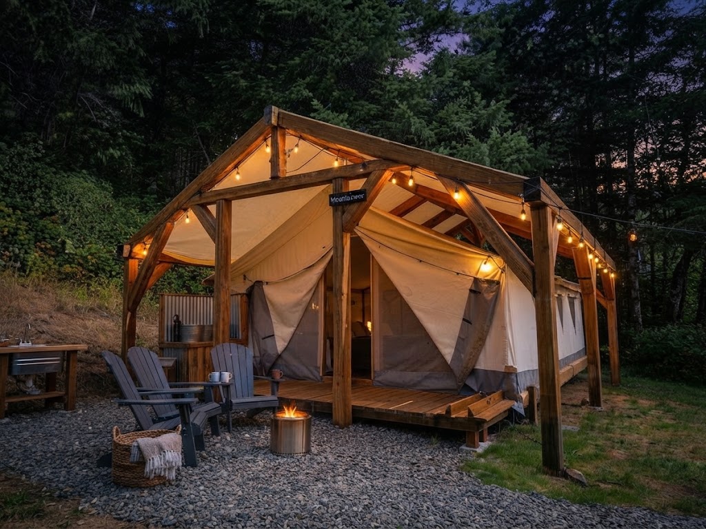 Two camping pods on a quiet farm above Windermere with dry stone walls and no other buildings in sight