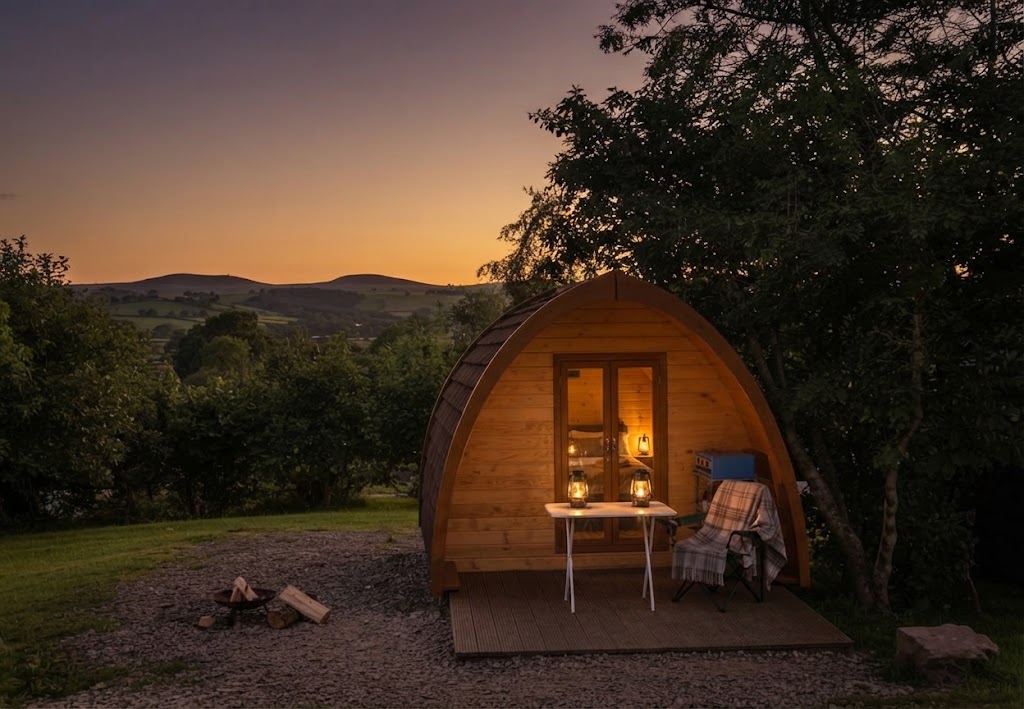 Well-maintained Lake District campsite with hard standing pitches, a heated facilities building and tents in the background